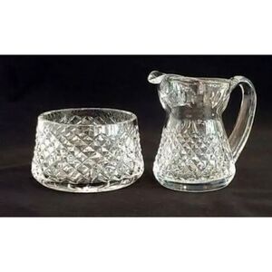 VINTAGE WATERFORD CRYSTAL ALANA OPEN SUGAR AND CREAMER (DISCONTINUED) New
